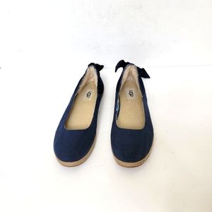So cute!! Ugg Perrie Slip on Espadrille Ballerina Navy Cotton Shoes